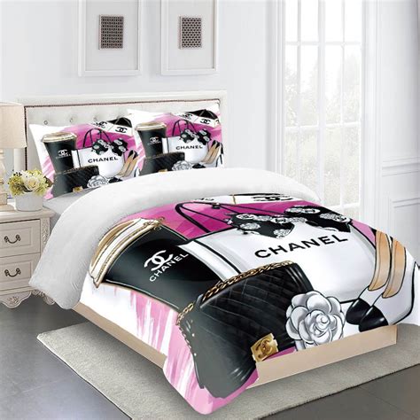 chanel comforter queen|chanel inspired bedding set.